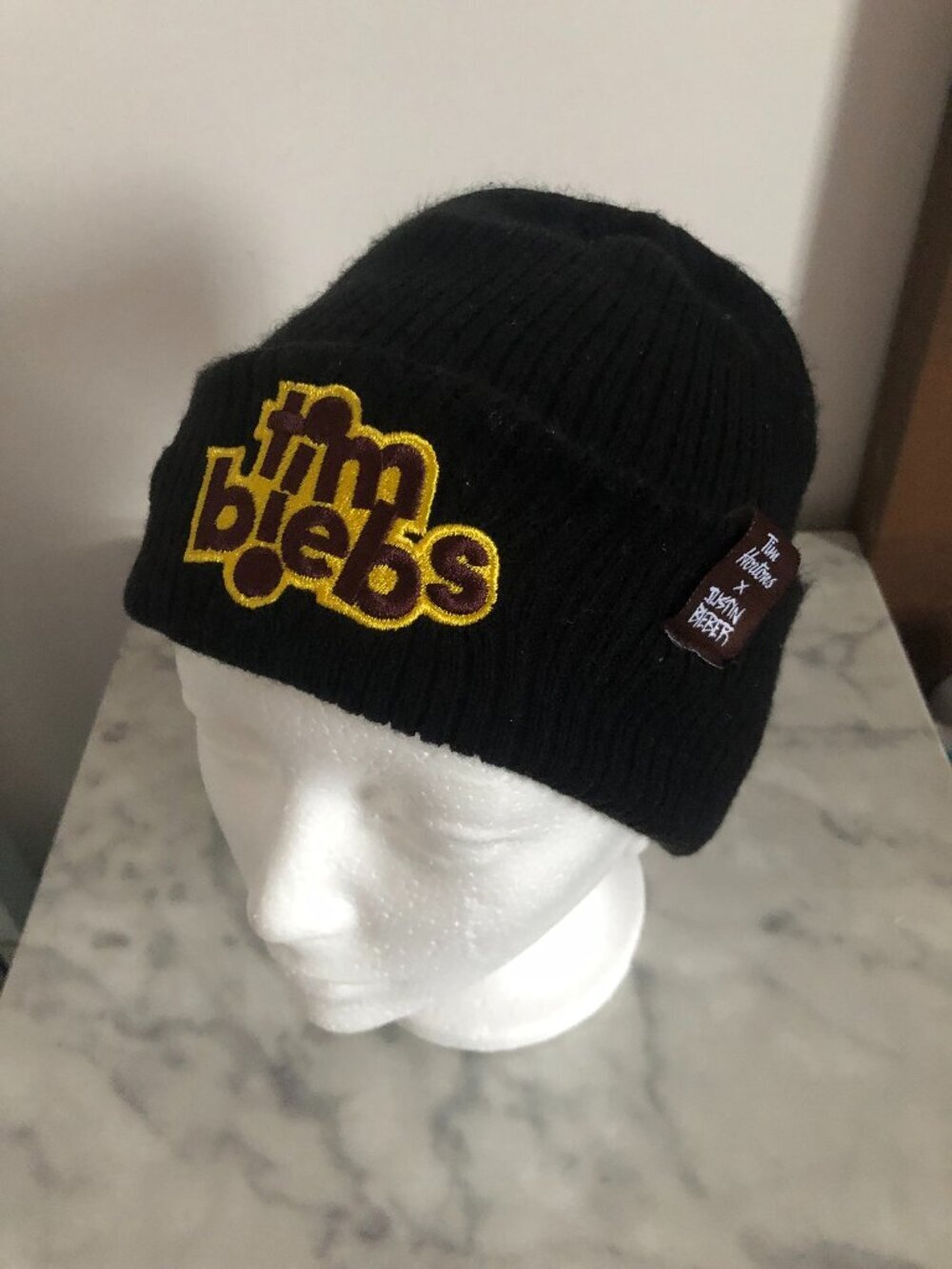Tim Horton X Justin Bieber Tim Biebs Black Winter Beanie Knit Hat Cap 2021
